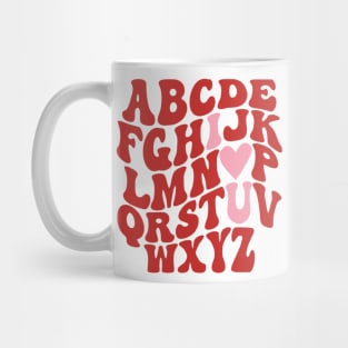 Retro Valentine Alphabet I Love You Mug